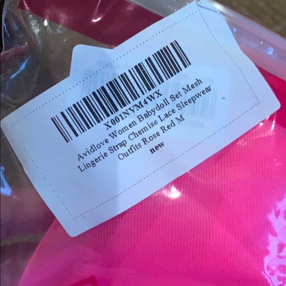 Neon pink sheer Chemise - Picture 7 of 7